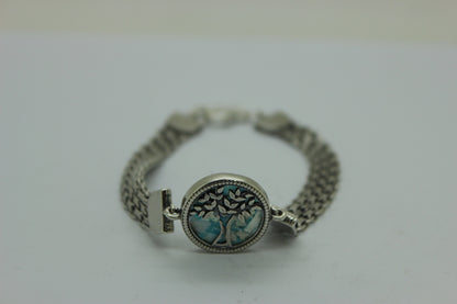 Beautiful 925 Sterling Silver Bracelet, Ancient Roman Glass Bracelet, Unique Jewelry image 1