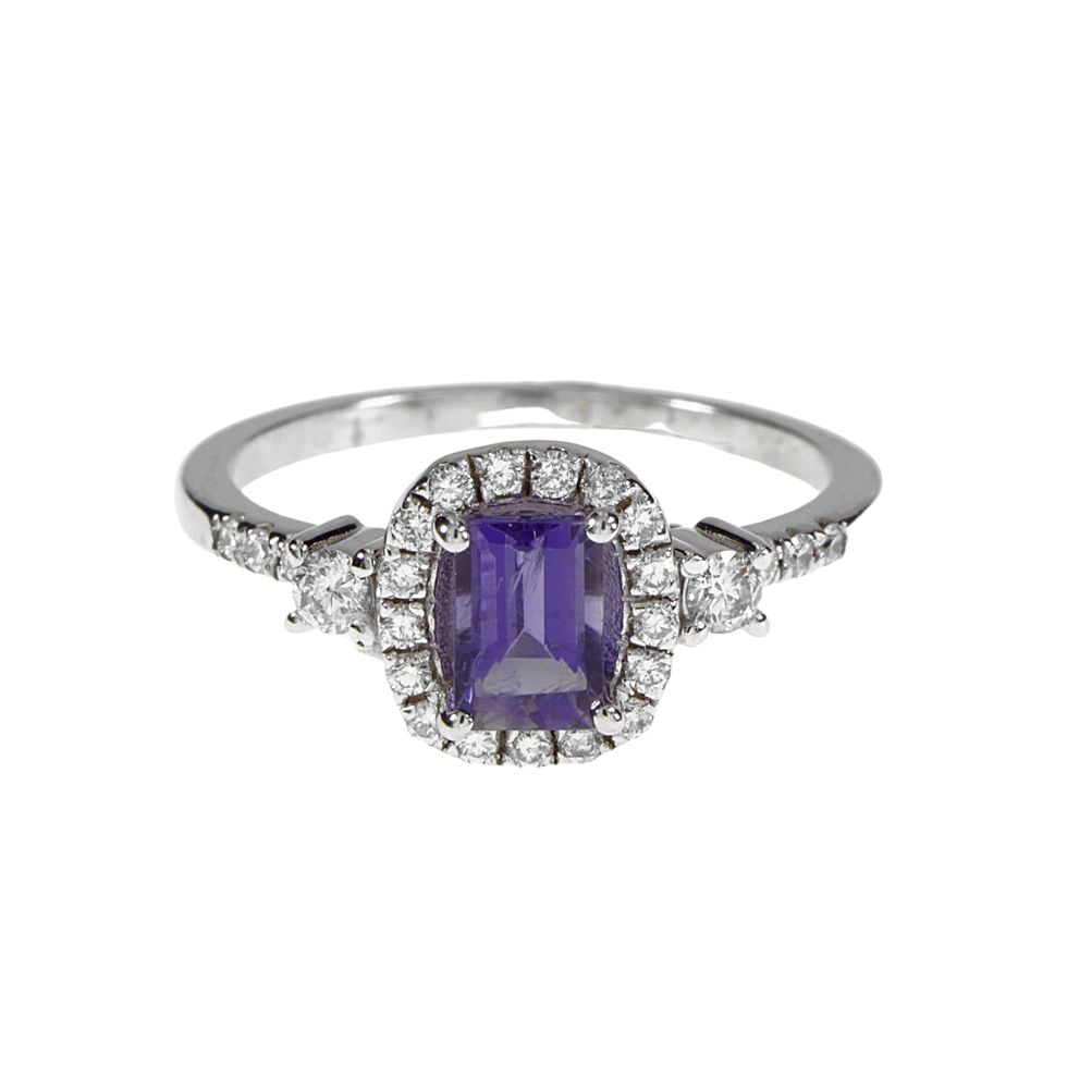 14K Solid White Gold Engagement Ring Natural Diamond 0.31 Carat Eolith stone image 0