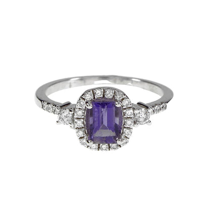 14K Solid White Gold Engagement Ring Natural Diamond 0.31 Carat Eolith stone image 0