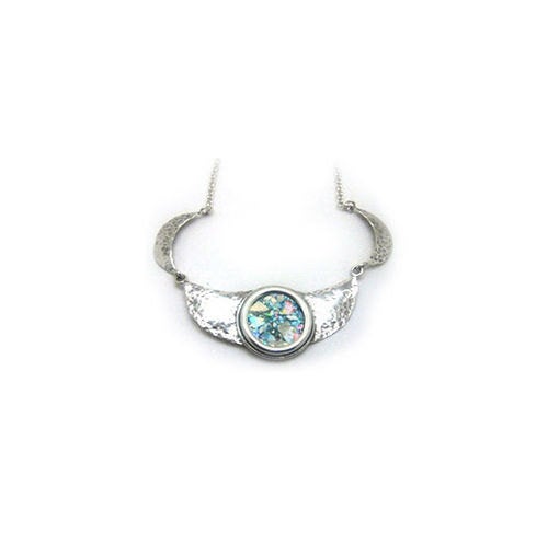 Beautiful Ladies Choker, 925 Sterling Silver Necklace, Ancient Roman Glass Necklace, Roman Glass Jewelry, OOAK image 0