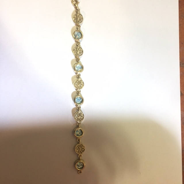 beautiful unique jewelry 14k gold Ancient bracelet Roman Glass Filigree Openwork Jewelry image 3