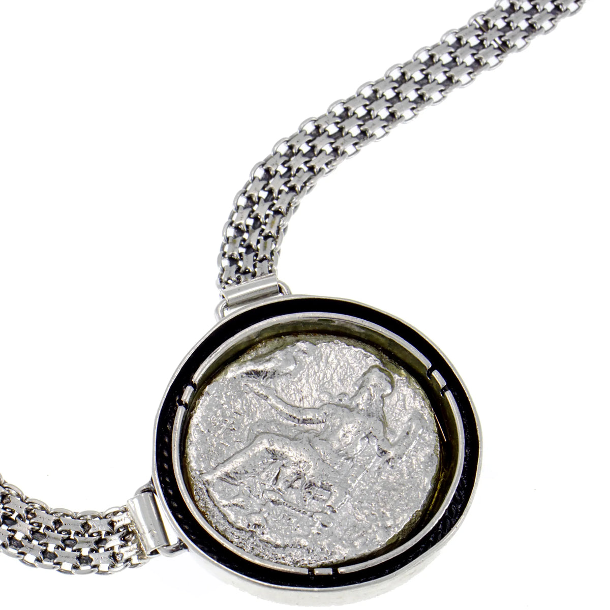 Neckless Sterling Silver Set With Coin Authentic Ancient Alexander the Great Rare Drachma