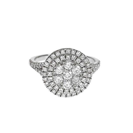 14K Solid White Gold Engagement Ring Natural Diamond 1.16 Carat image 0