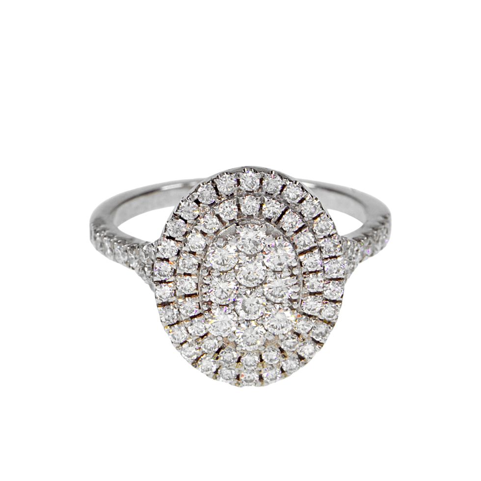 14K Solid White Gold Engagement Ring Natural Diamond 1.00 Carat image 0