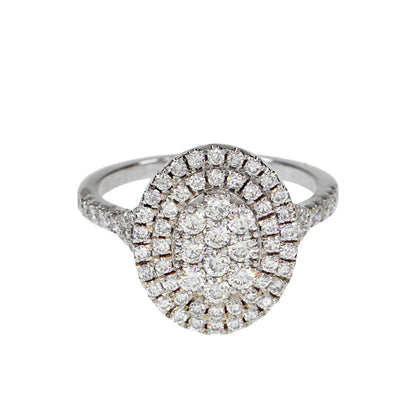 14K Solid White Gold Engagement Ring Natural Diamond 1.00 Carat image 0