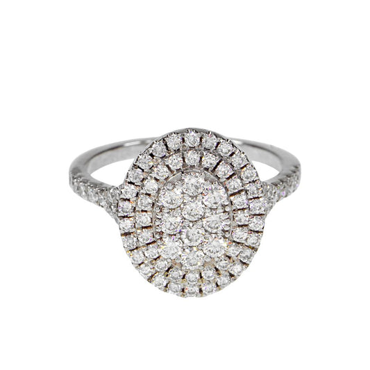 14K Solid White Gold Engagement Ring Natural Diamond 1.00 Carat image 0