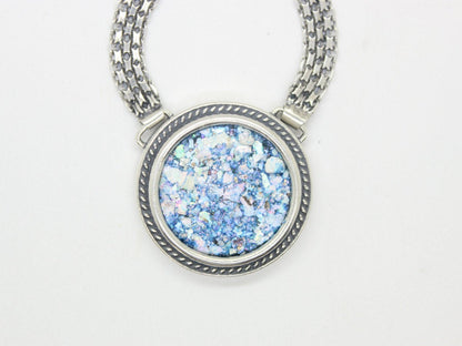 One Of A Kind 925 Sterling Silver Necklace, Ancient Roman Glass Necklace, Roman Glass Pendant, Unique Jewelry image 1
