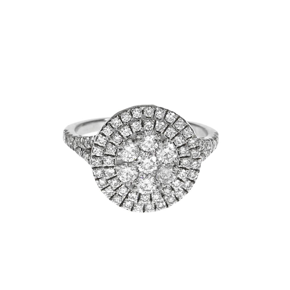 14K Solid White Gold Engagement Ring Natural Diamond 1.16 Carat image 1