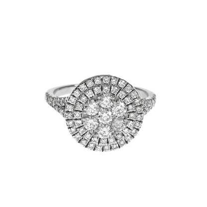 14K Solid White Gold Engagement Ring Natural Diamond 1.16 Carat image 1
