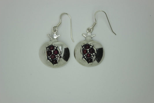 Unique 925 Sterling Silver Erings, Garnet, Gemstone Erings, Pomegranate Fruit, Unique Jewelry image 0