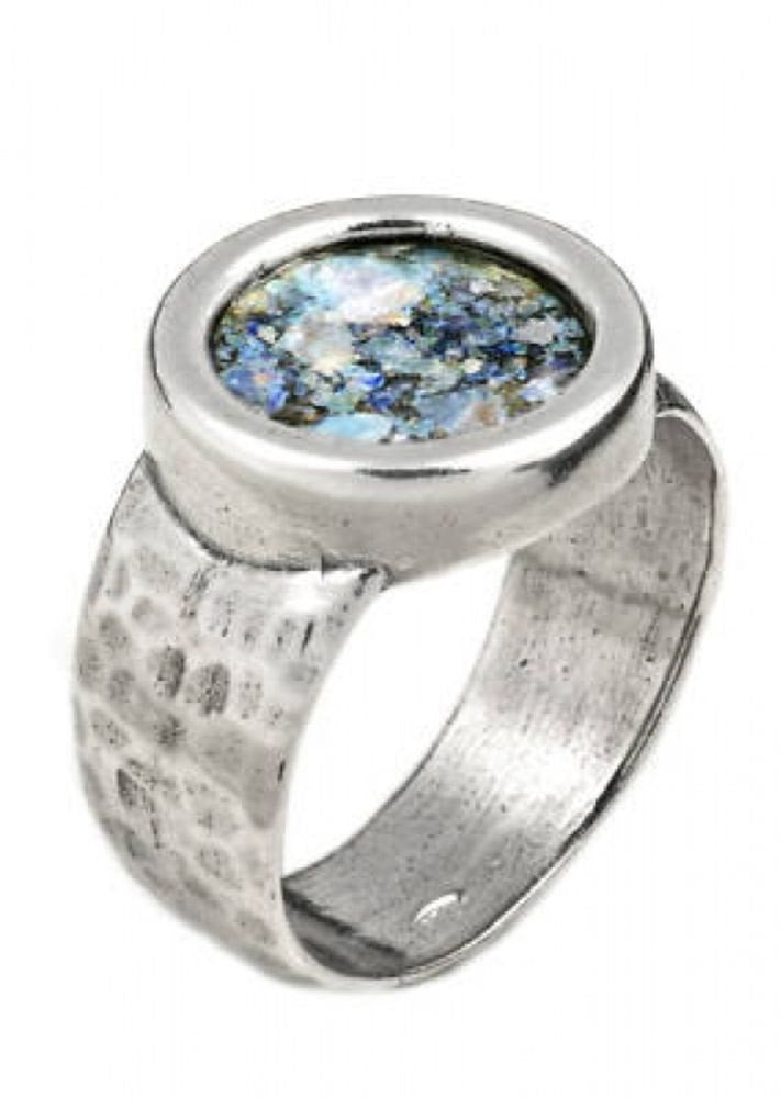 Stylish 925 Sterling Silver Ring, Ancient Roman Glass Ring, Roman Glass Jewelry, OOAK image 1