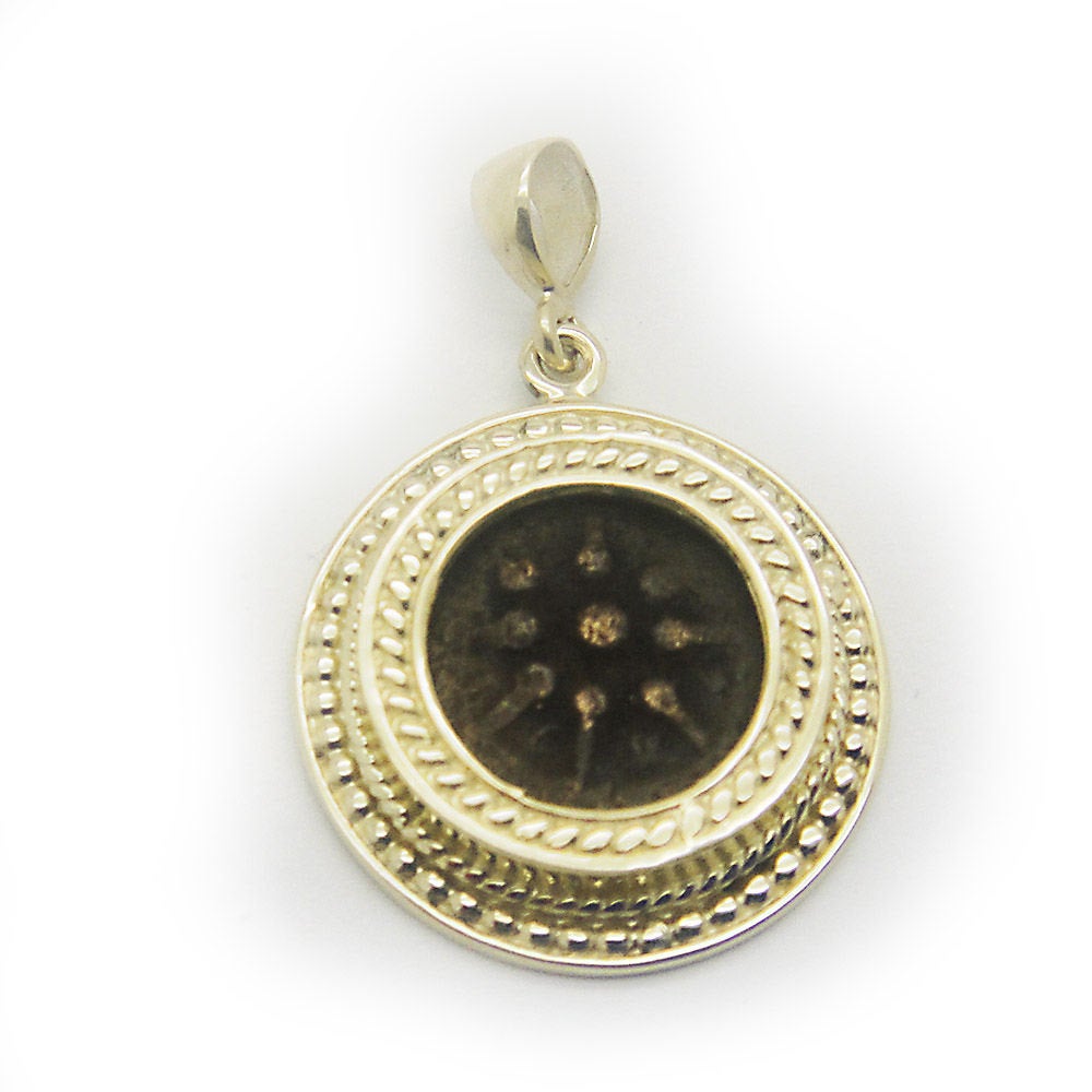 Widow's Mite Coin Pendant, 14K Yellow Gold Pendant, Unique Jewelry, Original Gift image 0