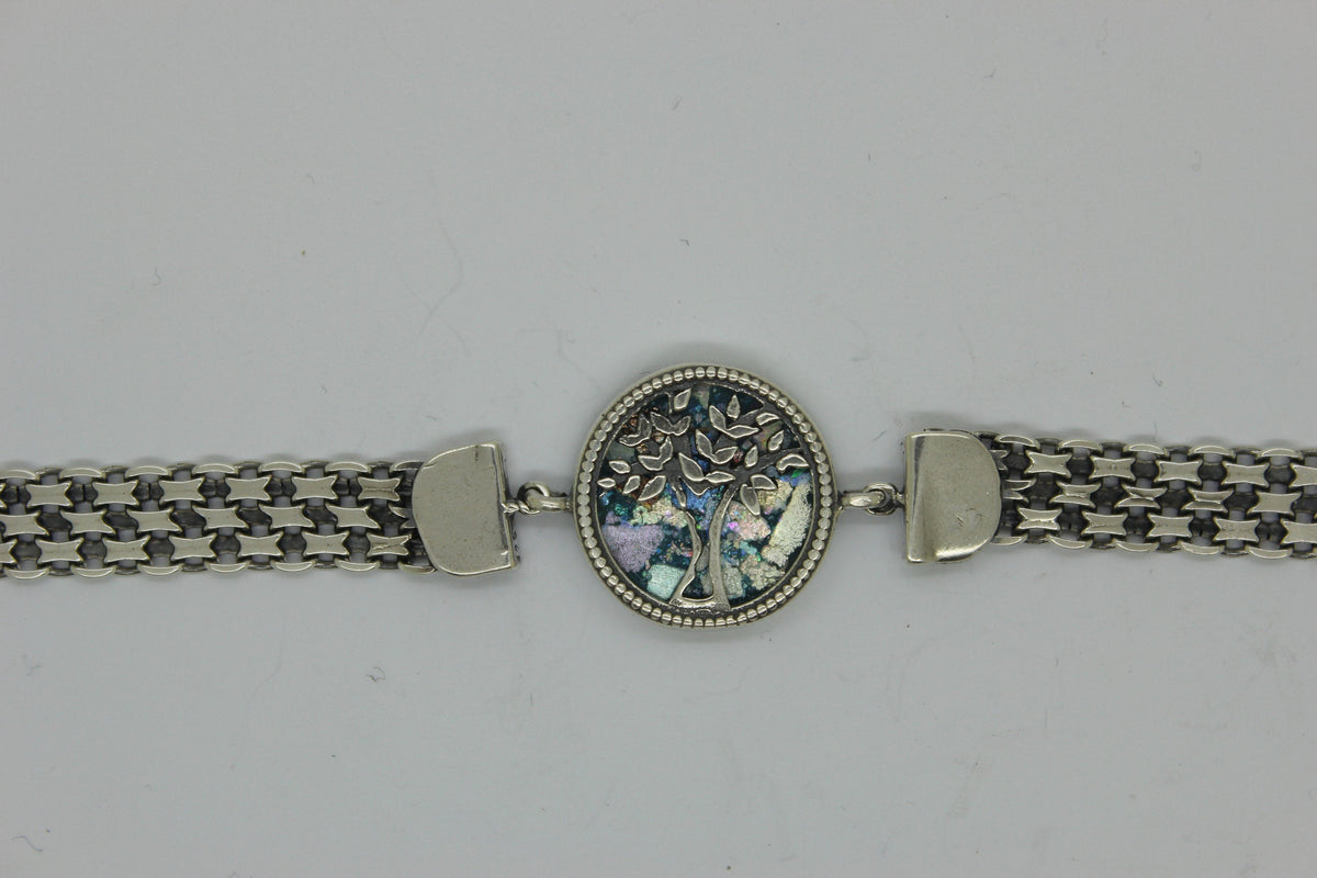 Beautiful 925 Sterling Silver Bracelet, Ancient Roman Glass Bracelet, Unique Jewelry image 2