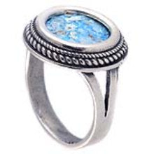 Filigree 925 Sterling Silver Ring, Ancient Roman Glass Ring, Custom image 2