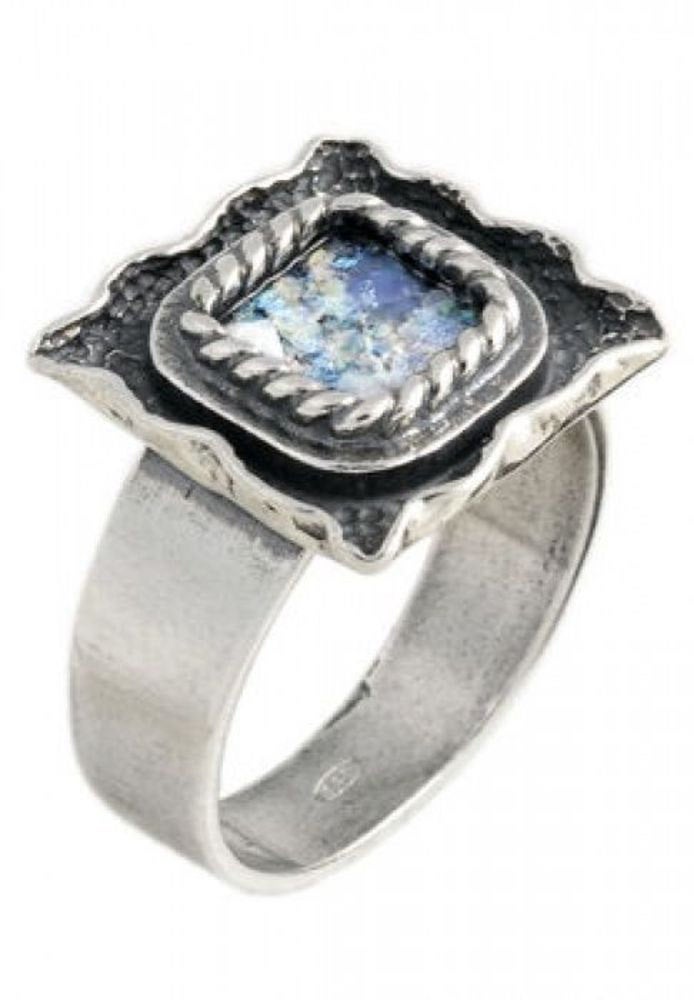 Beautiful OOAK 925 Sterling Silver Ancient Roman Glass Ring image 1