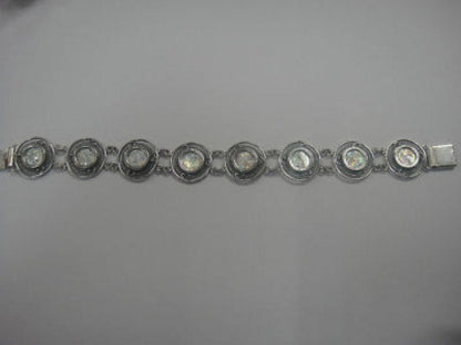 Beautiful Round Links Bracelet, 925 Sterling Silver Bracelet, Ancient Roman Glass Bracelet 8'', Unique Jewelry, OOAK image 1