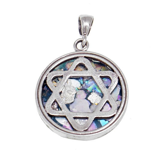 Great 925 Sterling Silver Ancient Roman Glass Pendant-Unique Jewelry image 0