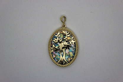 Great 14k gold Ancient Roman Glass Tree Of Life Pendant-Unique Jewelry image 0