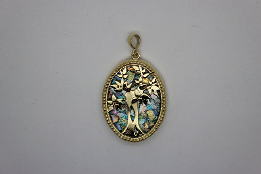 Great 14k gold Ancient Roman Glass Tree Of Life Pendant-Unique Jewelry image 0