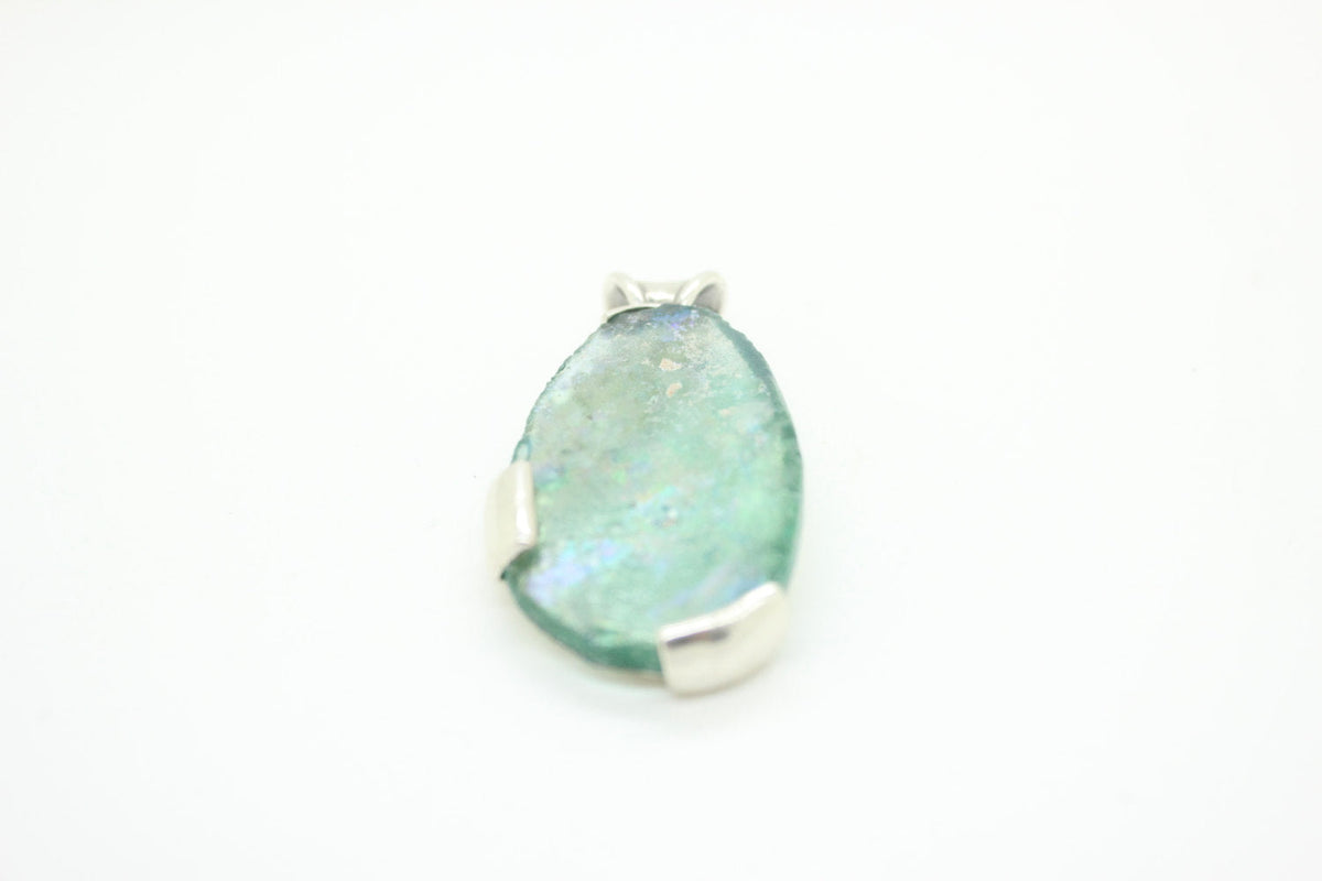 Amazing 925 Sterling Silver Pendant, Antique Roman Glass Pendant Unique Jewelry image 2