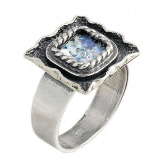 Beautiful OOAK 925 Sterling Silver Ancient Roman Glass Ring image 0