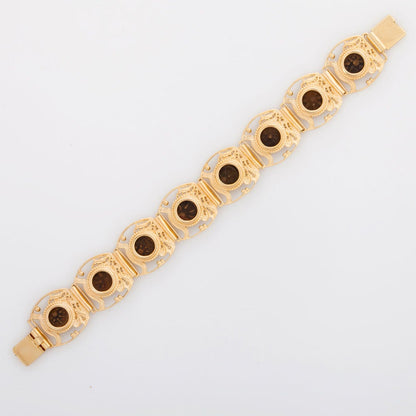 Bracelet 14K Yellow Gold Authentic Antique Rare Bronze Widow's Mite Coins image 0