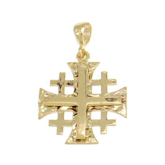 14K Yellow Gold ,Jerusalem Cross, Gold Pendant image 0