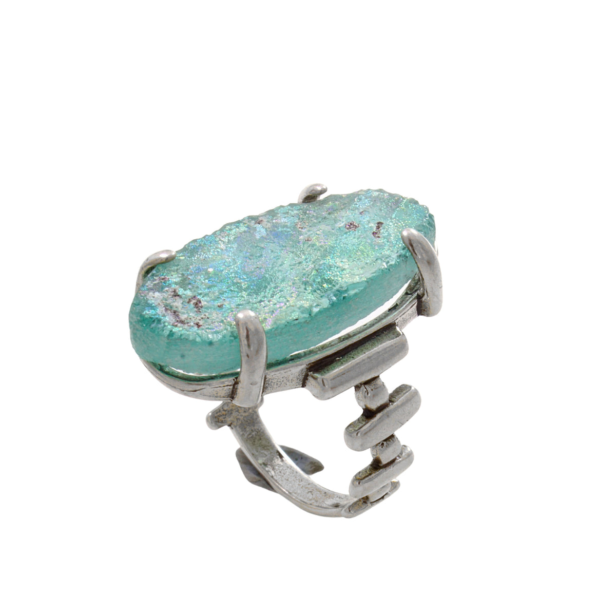 Roman Glass Ring, 925 Sterling Silver Ring, Unique Jewelry image 0