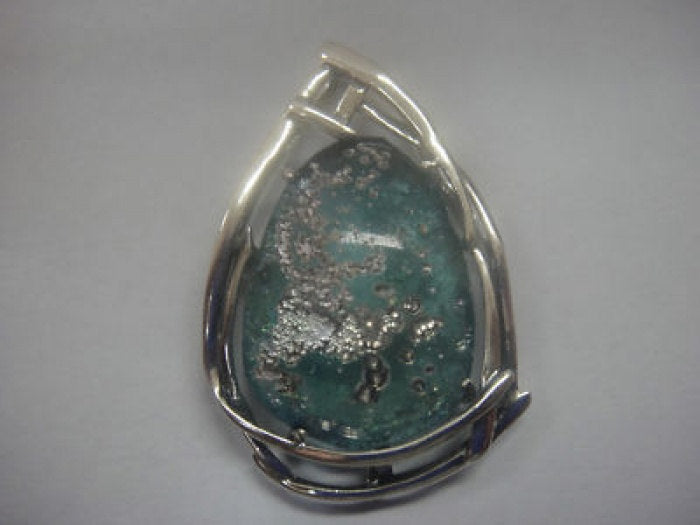 One Of A Kind Woman Pendant, 925 Sterling Silver Pendant, Antique Roman Glass Pendant Unique Jewelry image 0