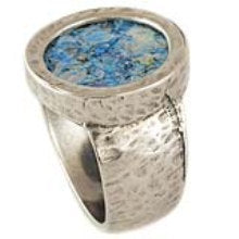925 Sterling Silver Ring, Round Roman Glass Ring, Unique Jewelry image 2