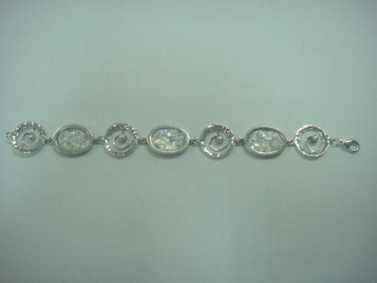 Beautiful 925 Sterling Silver Bracelet, Ancient Roman Glass Bracelet, Pearl Bracelet, Unique Jewelry image 0