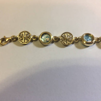 beautiful unique jewelry 14k gold Ancient bracelet Roman Glass Filigree Openwork Jewelry image 4