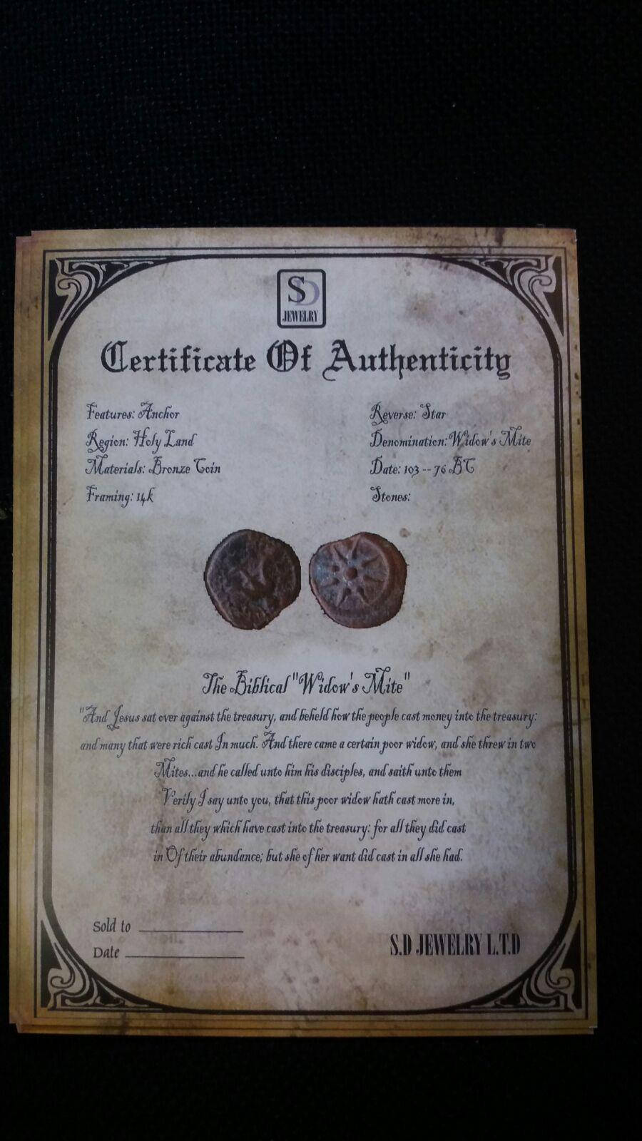 14K Yellow Gold Antique Rare Ring ,Bronze Widows Mite Coin Ring Unique image 1