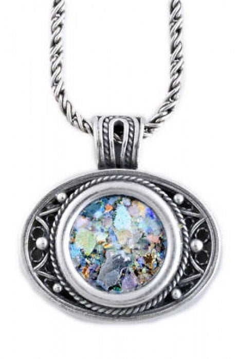 Stunning Woman Pendant, 925 Sterling Silver Pendant, Ancient Roman Glass Pendant, Roman Glass Jewelry, OOAK image 0
