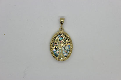 Great 14k gold Ancient Roman Glass Tree Of Life Pendant-Unique Jewelry image 1