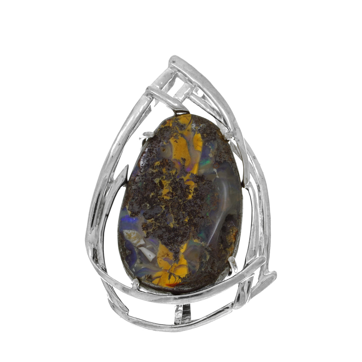 Australian Opal Pendant, 925 Sterling Silver Pendant, Gemstone Jewelry, One Of A Kind Jewelry image 1