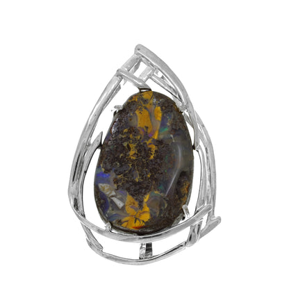 Australian Opal Pendant, 925 Sterling Silver Pendant, Gemstone Jewelry, One Of A Kind Jewelry image 1
