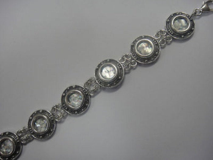 Filigree 925 Sterling Silver Bracelet, Ancient Roman Glass Bracelet, Unique Jewelry image 1