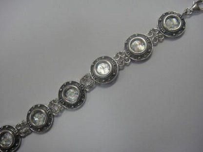 Filigree 925 Sterling Silver Bracelet, Ancient Roman Glass Bracelet, Unique Jewelry image 1
